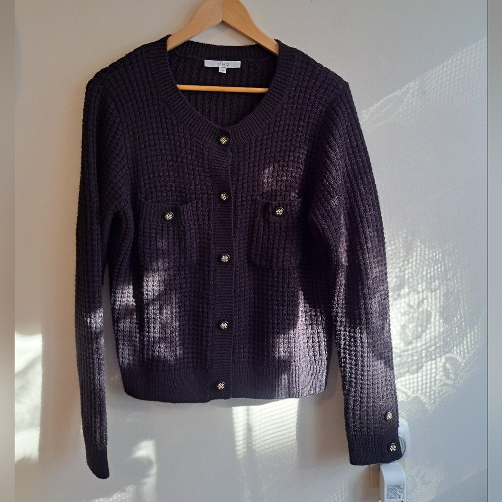 Button Front Knit Cardigan